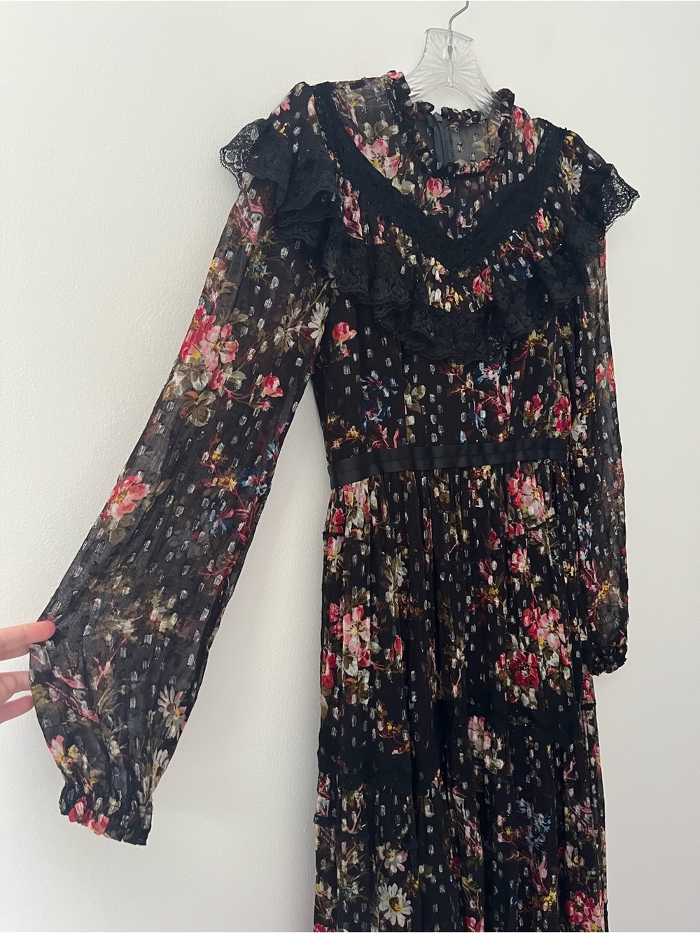 Needle & Thread Cosmic Forest Floral Lace Maxi Dress Gown Peasant Cottagecore 2 - Picture 6 of 15